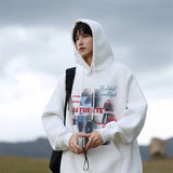 Vaporwave hoodie with retro-futuristic graphics