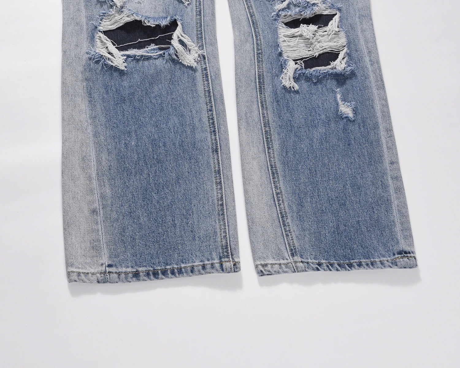 street wear washed hole destroyed skinny jeans denim hip hop blue cylinder male casual slim jeans pants ripped denim trousers unique jeans style 255