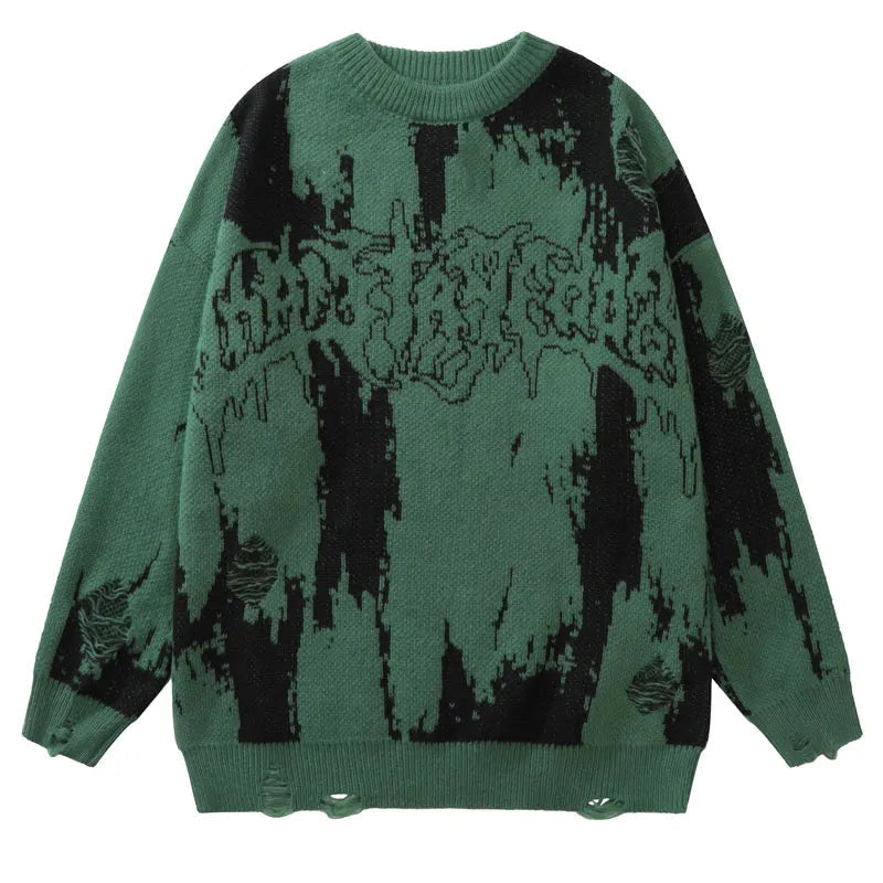grunge oversized flame jumper built for warmth and edge, essential for winter street style, men’s streetwear clothing piece f