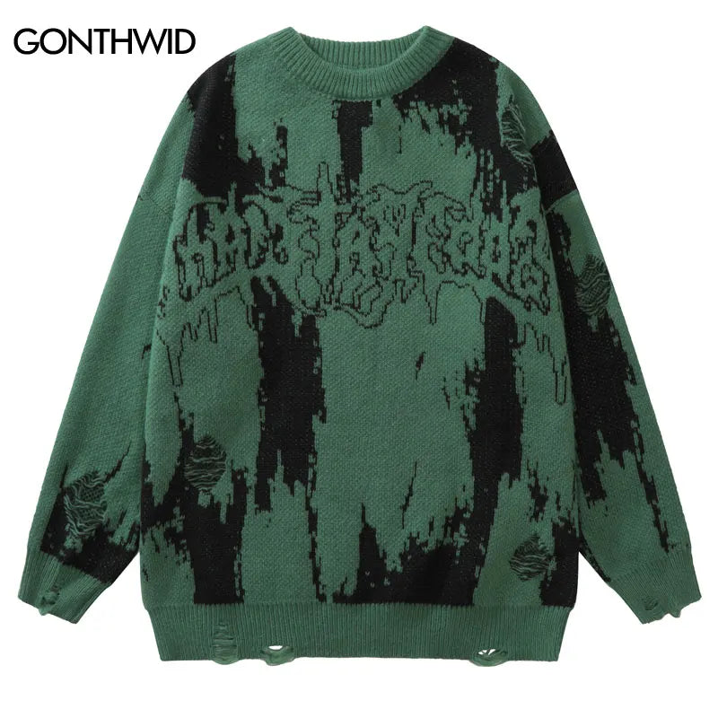 grunge oversized flame jumper built for warmth and edge, essential for winter street style, men’s streetwear clothing piece f