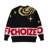 men sweater fashion abstract pattern harajuku streetwear hip hop letter knitted o neck sweater unisex loose knit sweater jumpers - graphic printed hoodie for men and women, oversized streetwear hoodie, Y2K grunge street style
