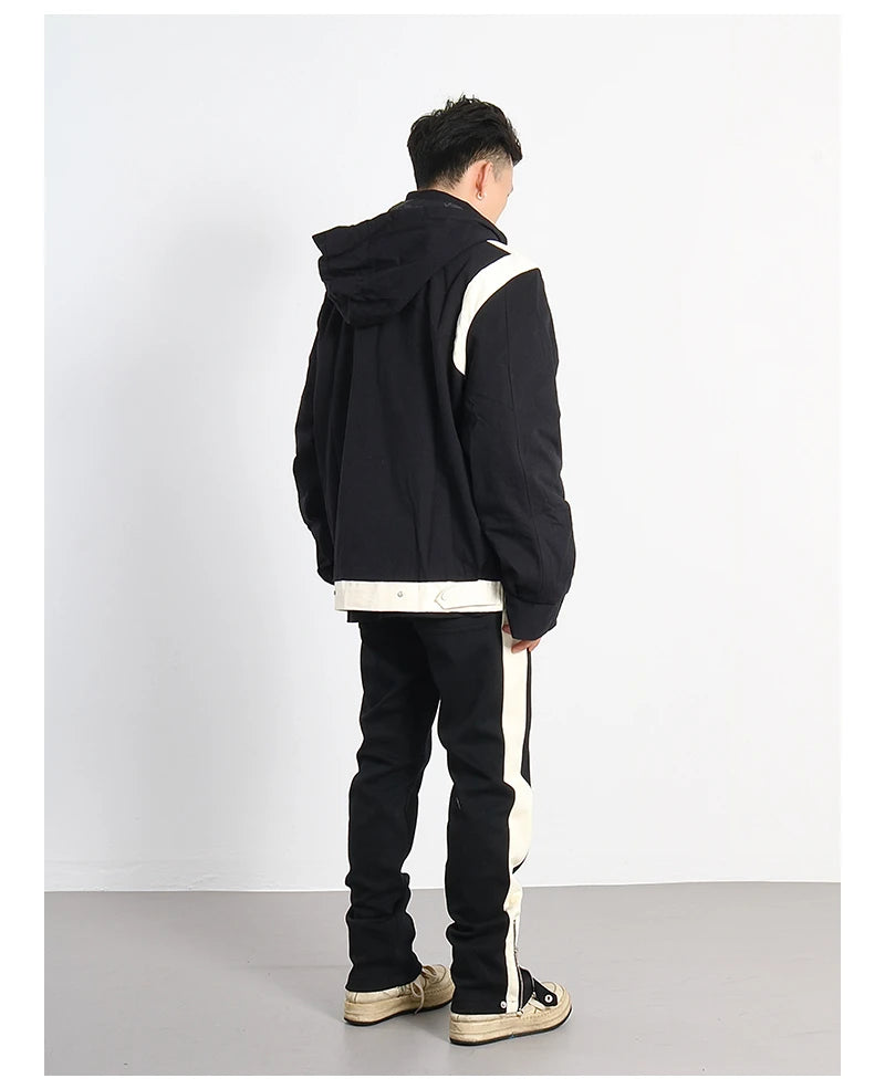 hip hop loose fit elastic waist pants fashion streetwear pants men casual loose bottom zipper drewstring sportwear pants joggers unique joggers style 2150