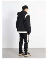 hip hop loose fit elastic waist pants fashion streetwear pants men casual loose bottom zipper drewstring sportwear pants joggers unique joggers style 2150