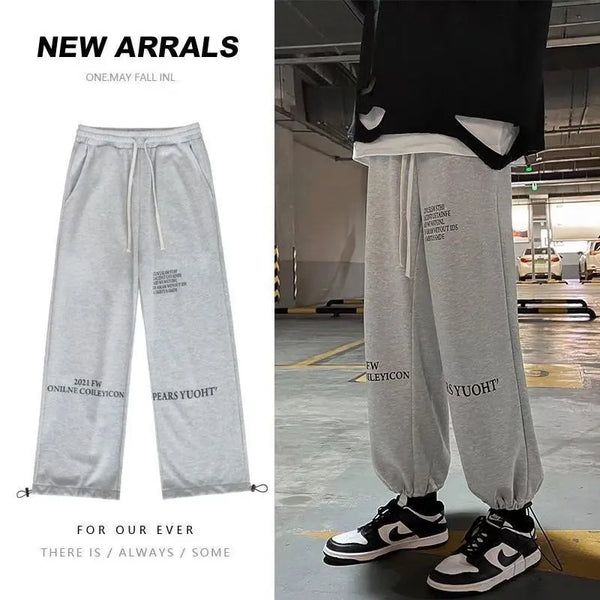 2024 autumn man pants cotton graphic grey sweatpants s 5xl men clothing harajuku high street joggers letter printed sweetwear sporty tapered joggers
