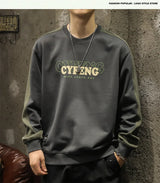 2025 Spring Letter Print New In Sweatshirt Mens Patchwork Long Sleeve