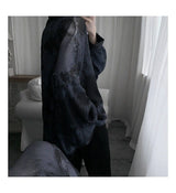 Tie dye loose shirt men long sleeved early autumn Korean version student ins men shirt dark abstinence inch shirt men shirts y2k