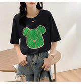 Gothic Aesthetic print tee – New Luxury Sweet Girl Giraffe Diamonds Crystals T Shirts Kor