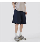 summer mens solid color straight shorts 2024 casual y2k wide leg short pants casual streetwear sweat baggy bermudas hombre unique shorts style 3335