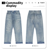 Destroy straight-leg wide jeans