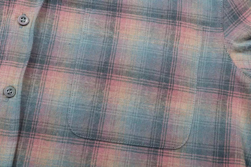 New 2023 Men Luxurious Rainbow plaid Fashion Cotton Casual Shirts Shirt High Pocket Long-sleeves Size 46 48 50 52#684