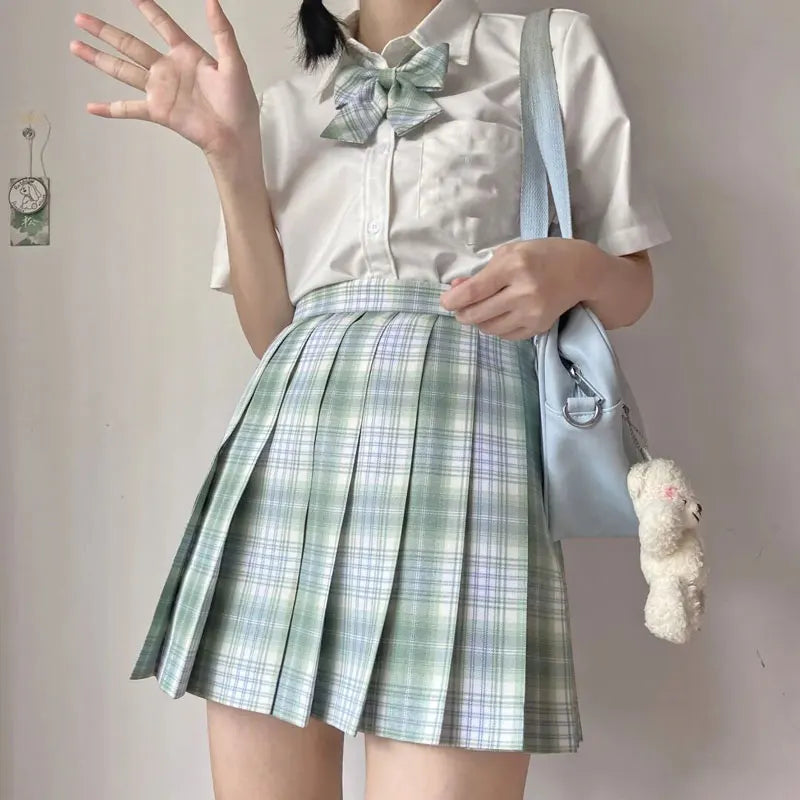 Jk Uniforms Gyaru School Uniform for Girl Student Pleated Skirt Uniform Set Women Short Sleeve Bow Tie Seifuku Japanese Style