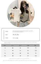 Skatercore Vintage print – New Summer New Pure Cotton Discreet Navel Baring Short Sleev