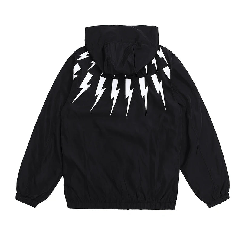 New luxury Men 2023 Classic Neil Thunderbolt Zipper Windbreak Windproof Parka Jackets With Hoody Outdoor Wear Thin #426