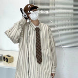 2023 Summer New Fashion Striped Shirt Men's Long-sleeved Korean Version Loose Shirt Versatile Casual Jacket Boutique Clothing