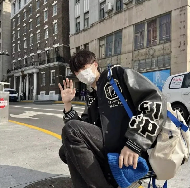 graphic winter jacket, 2025 streetwear trend, cool weather