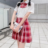 Jk Uniforms Gyaru School Uniform for Girl Student Pleated Skirt Uniform Set Women Short Sleeve Bow Tie Seifuku Japanese Style