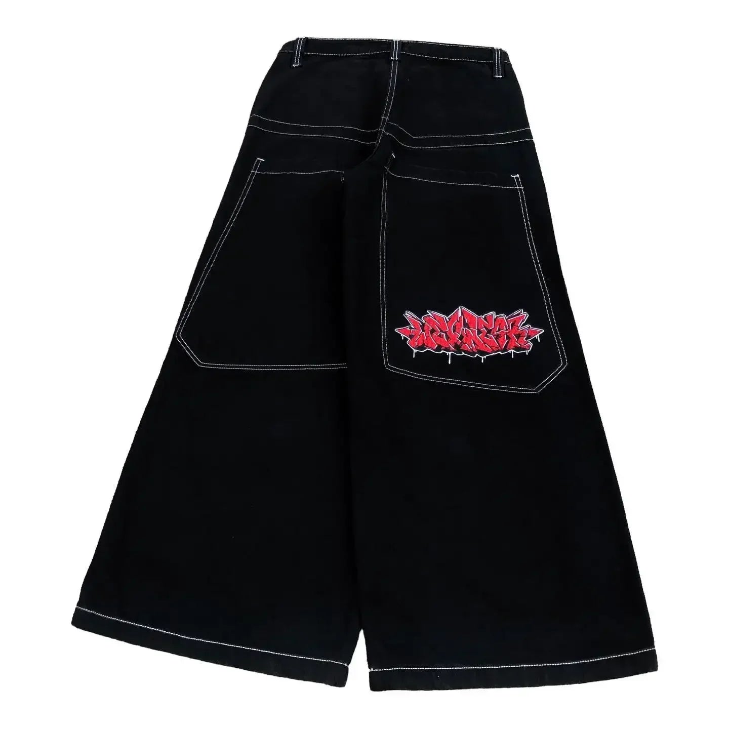 harajuku tapout and wexwear suit graphic embroidered jeans black y2k skateboard pants jeans tracksuit t shirt for men streetwear unique jeans style 4696