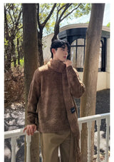 varsity flame knitwear, statement sweater, cozy knitwear for men, oversized grunge aesthetic winter top