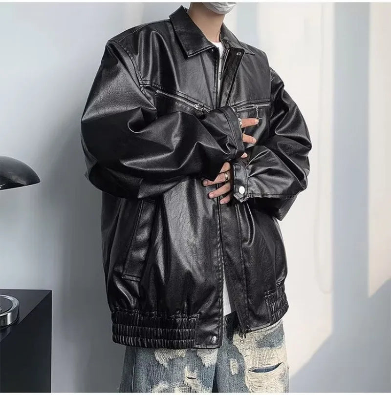 grunge street bomber, modern fit for men, oversized fit