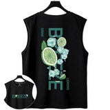 Vaporwave Barcode glitch – New Lemons Print Graphic T Shirt Vintage Loose Tank Top Casual