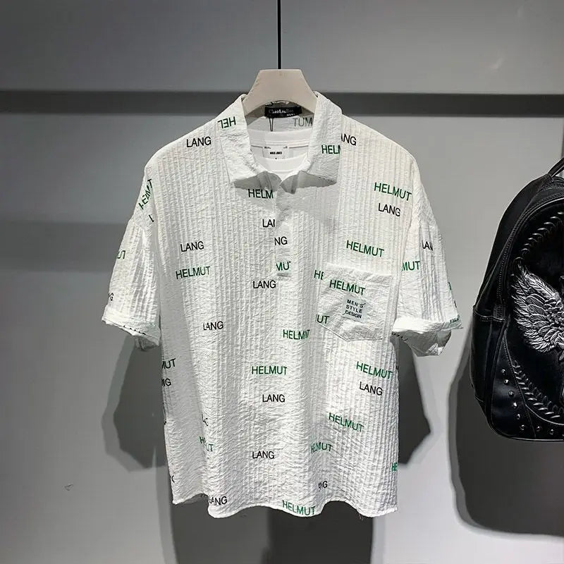 Y2k Aesthetic piece – Summer Short Sleeved T Shirt New Short Sleeved Shirt Mens Fa