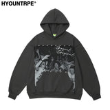 Fashion Punk Rivets Hoodies Pullover Hooded Sweatshirts Harajuku Women