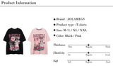 Sadcore Oversized shirt – Men Short Sleeve T Shirts Fun Comic Cartoon Print Tshirt Jap