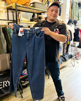 retro deep blue polar big boy baggy jeans mens women gothic wide leg trouser y2k hip hop cartoon embroidery streetwear jeans stacked flare jeans