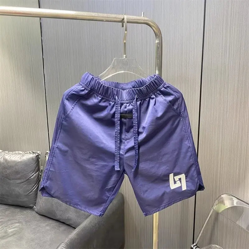 Men's Sports Shorts Summer Korean Graphic Sweatpants High Street Fashion Green Shorts High Quality Beach Quick Drying Shorts New