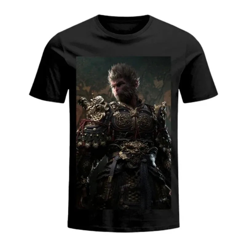 Vaporwave Oversized shirt – Black Myth Wukong Printed Oversized Short Sleeved Top Men Y2