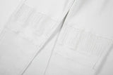 high street white knee pleated vertical stripe elastic fit skinny jeans male casual small leg jeans pants slim mens clothing unique jeans style 3679