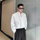Men French Vintage Fashion Business Casual Long Sleeve Loose Dress Shirts Man Korean Streetwear Party Shirt Blouses