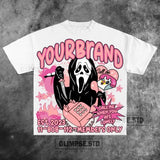Skater Sticker Tee – Bold Flame Font Graphic Throwback Style