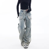 2024 american style new spring and autumn street fashion straight leg mid waist jeans for couples loose retro y2k casual pants denim street jeans