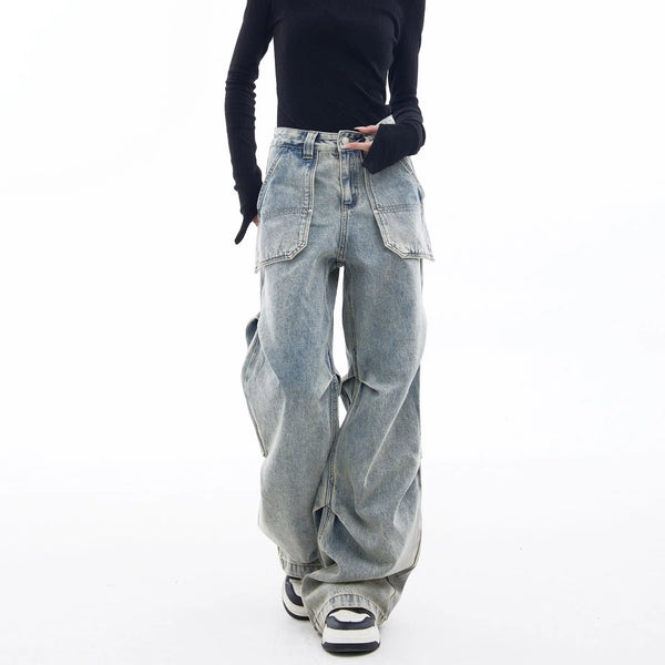 2024 american style new spring and autumn street fashion straight leg mid waist jeans for couples loose retro y2k casual pants denim street jeans