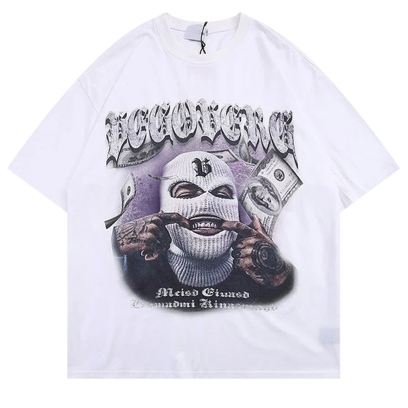 Y2K Graphic Tee – Hip Hop Men Punk T Shirt Gothic Rock Graphic Print T Shirt H – Urban Streetwear for Men & Women