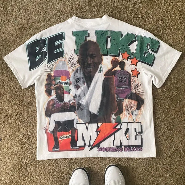 Cyberpunk Streetwear top – Hip Hop Goth Summer Y2K Print Men Y2K T Shirt Basketball Gra