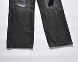 frayed hole washed pantalones hombre baggy jeans mens straight hip hop casual ropa y2k denim pants oversized cargo trousers unique cargo style 1308