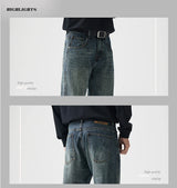 mens plus size retro fashion streetwear loose casual micro flared denim pants jeans cityboy jeans trousers 28 40 unique jeans style 2708