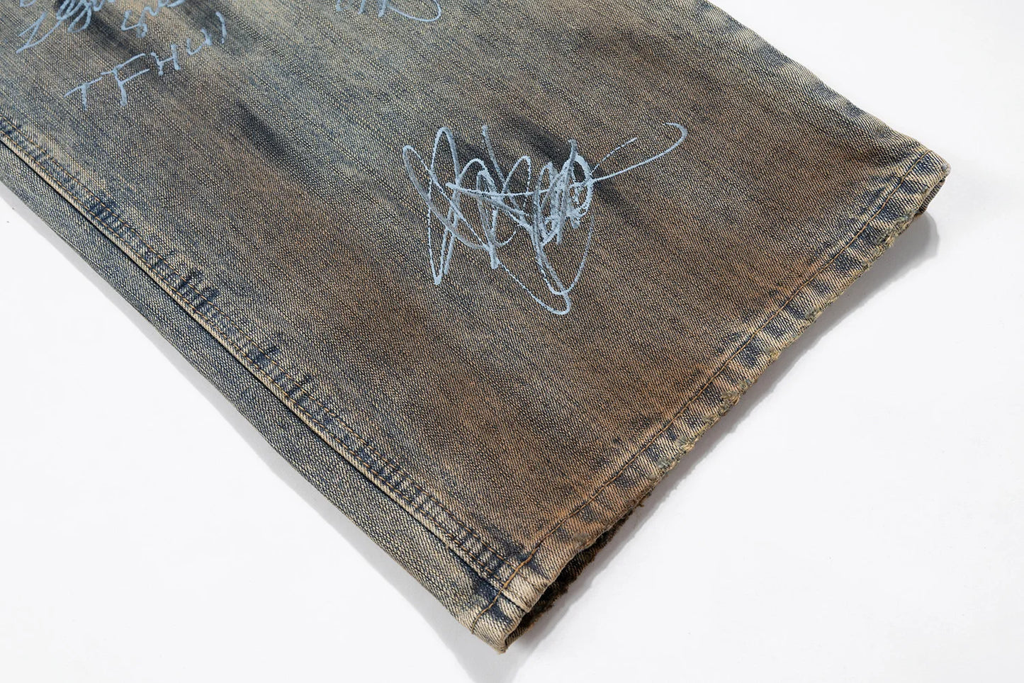 graffiti handdrawn damaged wash baggy jeans for men and women straight streetwear y2k denim trousers pantalones hombre cargos 1 unique cargo style 107