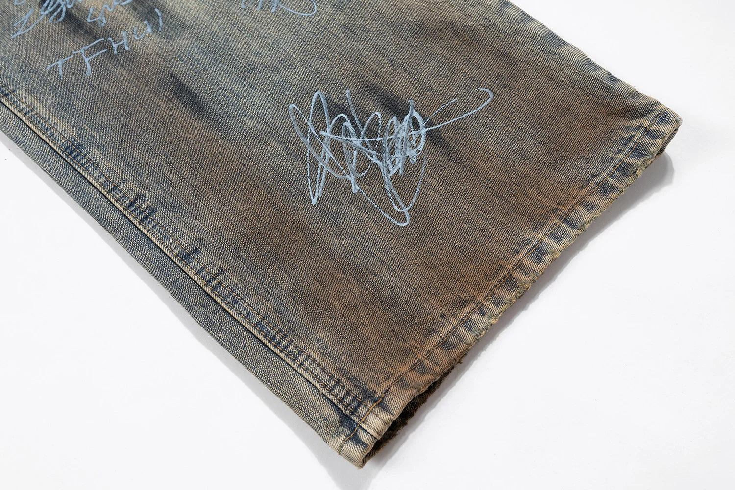 graffiti handdrawn damaged wash baggy jeans for men and women straight streetwear y2k denim trousers pantalones hombre cargos 1 unique cargo style 107
