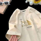 Sadcore Tribal flames – Summer Men And Women Trendy Personalized Cat Print Round Nec