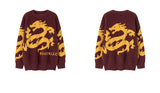 hip hop knitted sweater men winter o neck anime chinese dragon pattern pullover streetwear casual loose sweater jumper knitwear streetwear fashion hoodie, aesthetic street look hoodie, unique limited edition hoodie