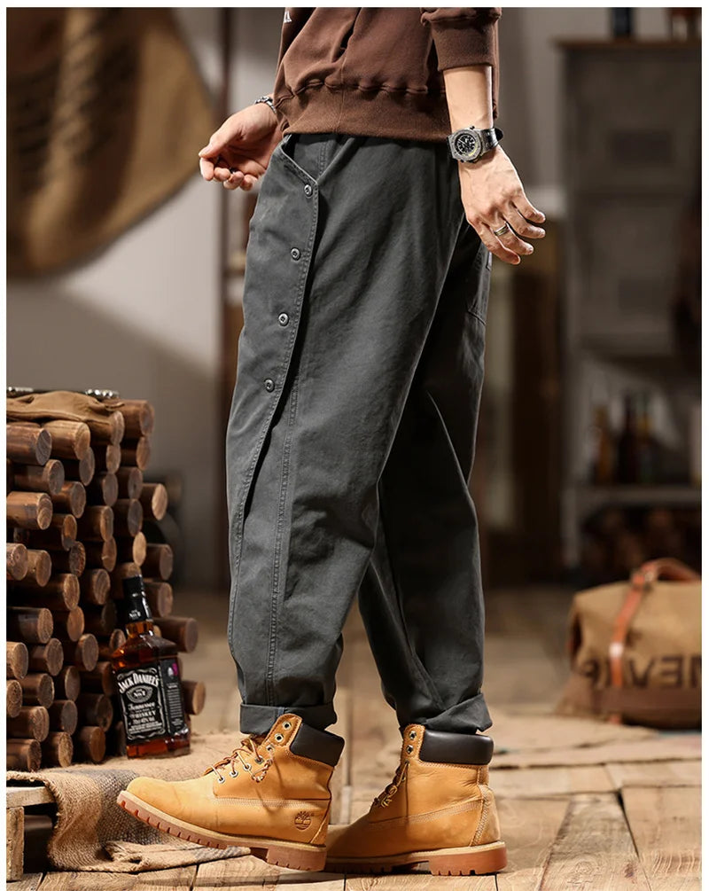 new breasted cargo tracksuit pants for men autumn y2k vintage harem tactical sweatpants casual outdoor baggy joggers trousers unique joggers style 65