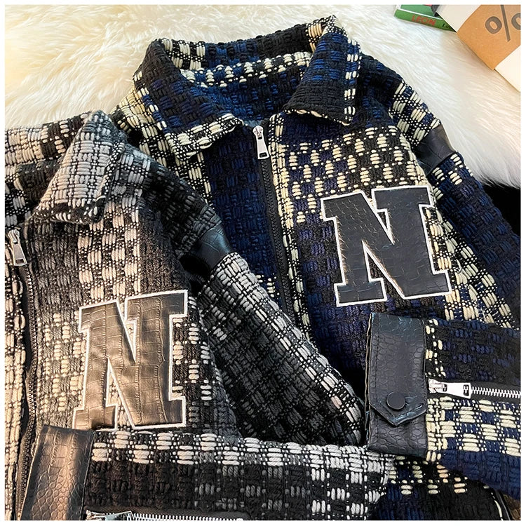 hop essential style image material cbb05e fit streetwear wear spring-fall-plaid-jacket-vintage-lapel-jacket-racing-jackets-pu-leather-zipper-coat-loose-mens-jacket-harajuku-couple-outerwear - urban graphic style everyday casual high quality print unisex premium oversized fashion hip design streetwear design ID ea997