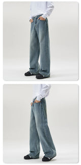 men wide leg straight streetwear fashion loose casual vintage denim baggy jeans pants women y2k jeans trousers unique jeans style 1866