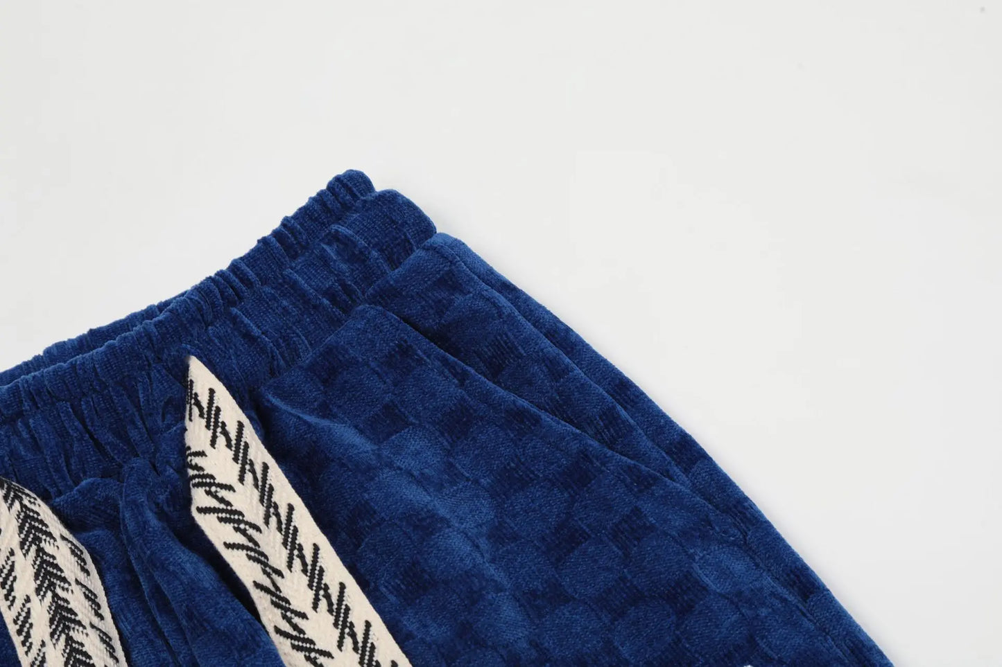 2024 spring and autumn mid waist straight jacquard velvet knitted trousers loose wide leg pants urban casual pants men and women unique default style 2043