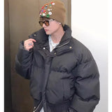 Simplicity Stand Collar Mens Parkas Heavy Winter Thicken Casual Short Cotton Jacket Warm Fashion Coats Male Streetwear New