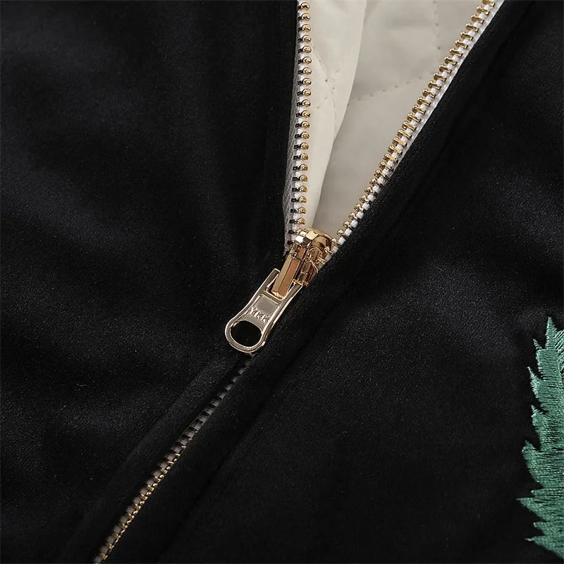 casual layering jacket featuring kanye co branded commemorative high quality heavy industry fully embroidered cotton winter jacket for men and women design – premium quality jacket for men