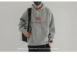 Fashionable Korean Personalized Hooded Sweatshirt Men's Letter Autumn and Winter Tops Japanese Casual Loose Pullover Jacket Tops